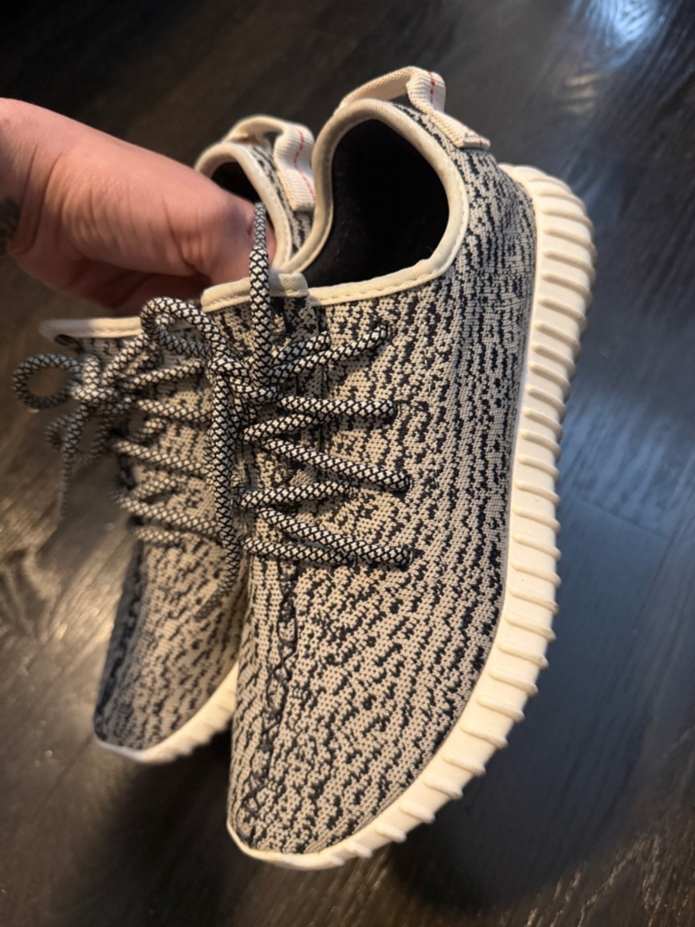 Yeezy Boost Style Low-Top Sneakers in Cream and Black